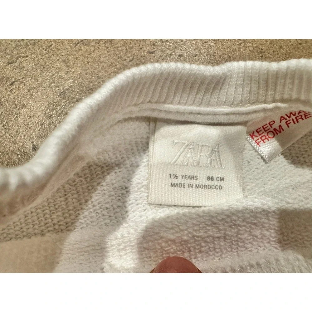Zara Kids Girls Bundle Striped Seersucker Dress Graphic Heart Sweatshirt 12-18M